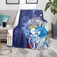 Custom France America Soccer Blanket Dual Heritage Liberty Rooster