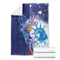 Custom France America Soccer Blanket Dual Heritage Liberty Rooster