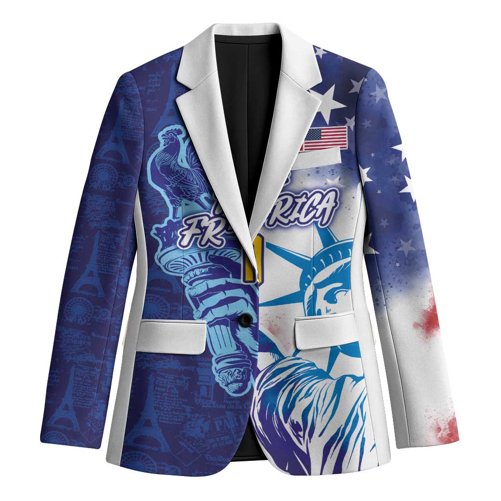 Custom France America Soccer Blazer Dual Heritage Liberty Rooster