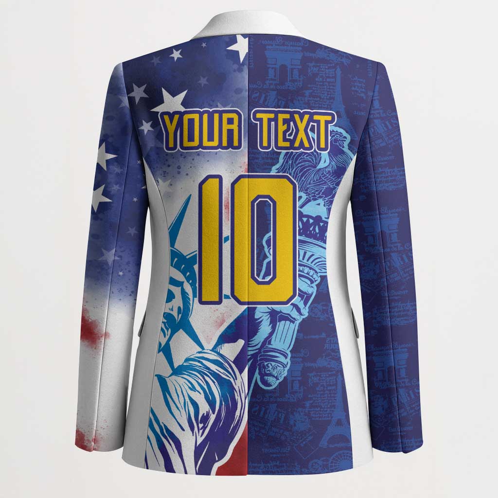 Custom France America Soccer Blazer Dual Heritage Liberty Rooster