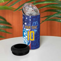 Custom France America Soccer 4 in 1 Can Cooler Tumbler Dual Heritage Liberty Rooster