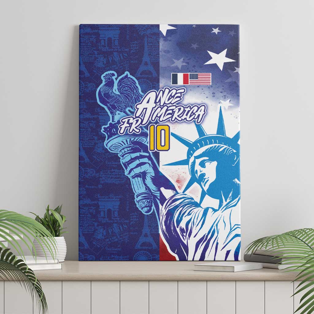 Custom France America Soccer Canvas Wall Art Dual Heritage Liberty Rooster