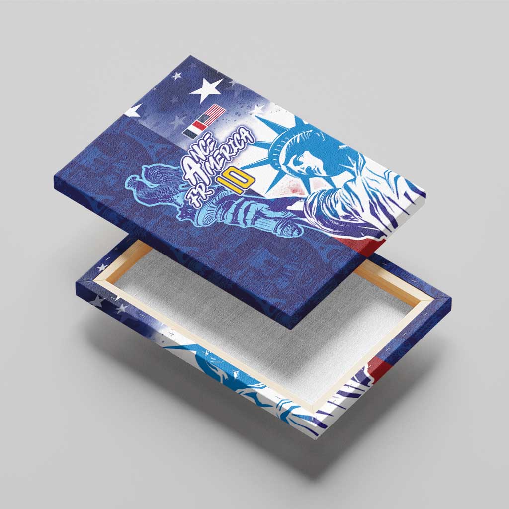 Custom France America Soccer Canvas Wall Art Dual Heritage Liberty Rooster