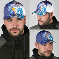 Custom Number France and America Football Classic Cap Dual Heritage Liberty Rooster