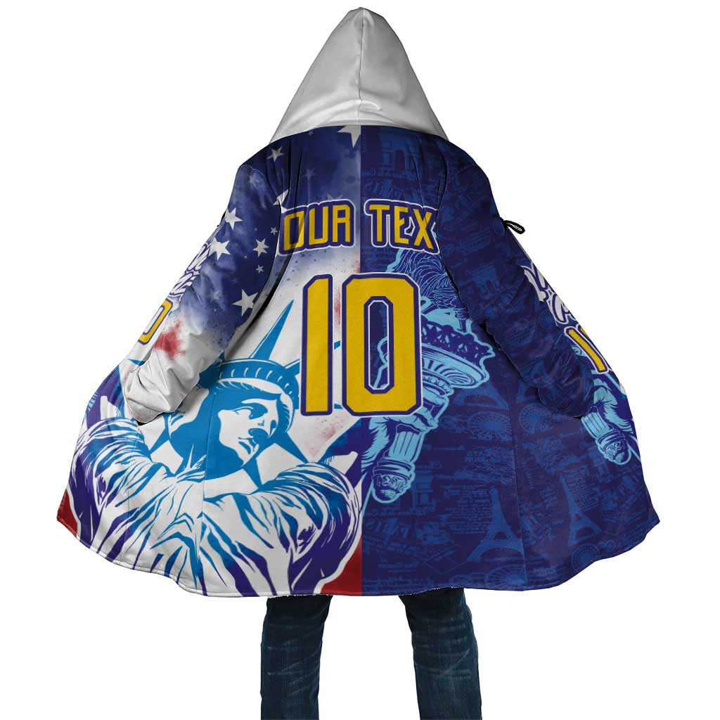 Custom France America Soccer Cloak Dual Heritage Liberty Rooster