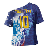 Custom France America Soccer Cross Shoulder Shirt Dual Heritage Liberty Rooster