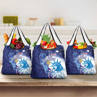 Custom France America Soccer Grocery Bag Dual Heritage Liberty Rooster