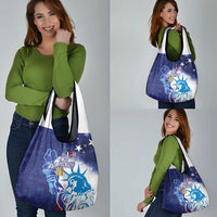 Custom France America Soccer Grocery Bag Dual Heritage Liberty Rooster