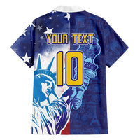 Custom France America Soccer Hawaiian Shirt Dual Heritage Liberty Rooster
