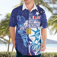 Custom France America Soccer Hawaiian Shirt Dual Heritage Liberty Rooster