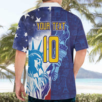 Custom France America Soccer Hawaiian Shirt Dual Heritage Liberty Rooster