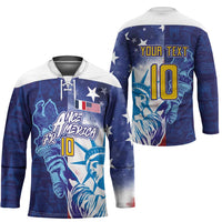 Custom France America Soccer Hockey Jersey Dual Heritage Liberty Rooster