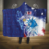 Custom France America Soccer Hooded Blanket Dual Heritage Liberty Rooster