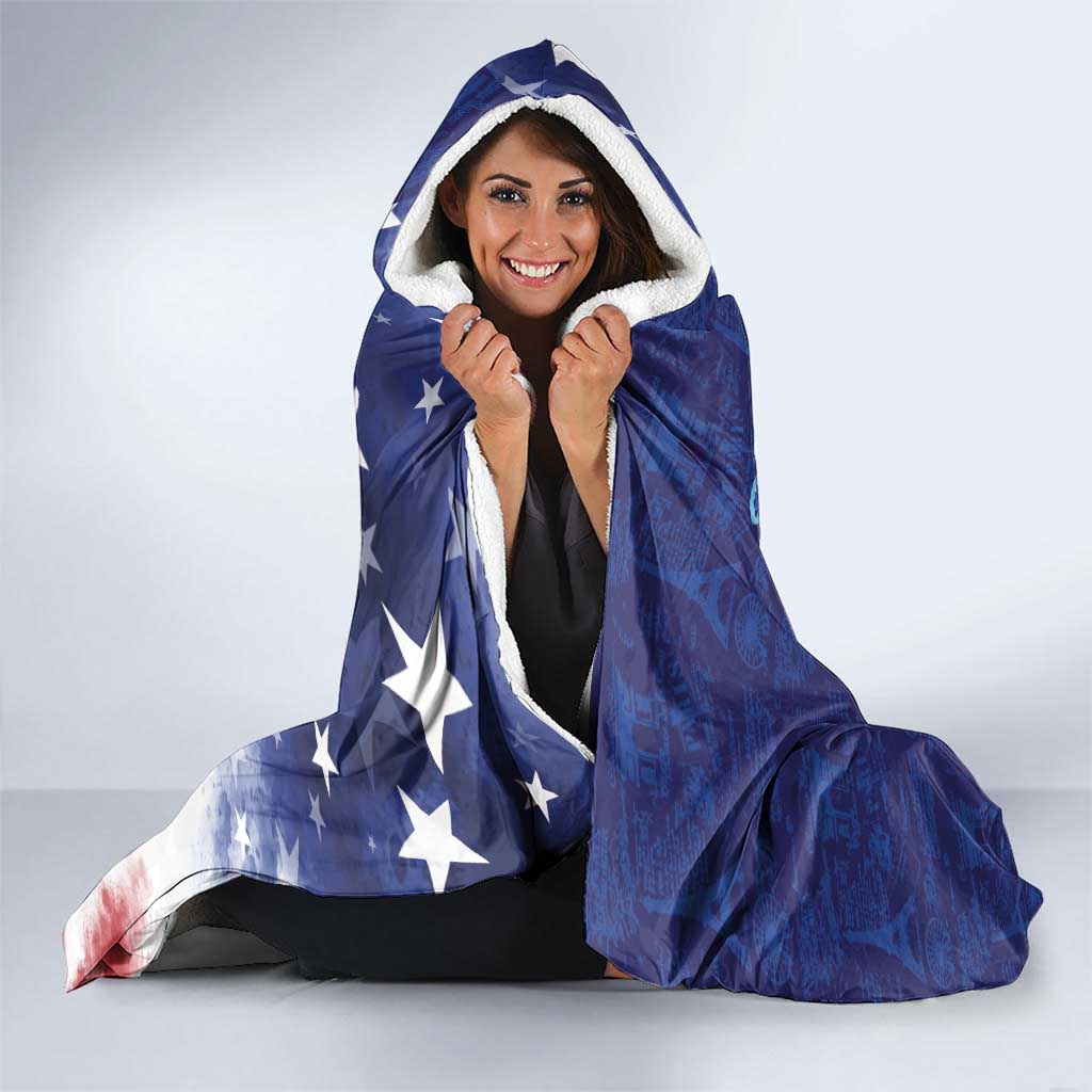 Custom France America Soccer Hooded Blanket Dual Heritage Liberty Rooster