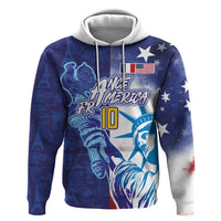 Custom France America Soccer Hoodie Dual Heritage Liberty Rooster