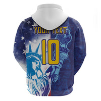 Custom France America Soccer Hoodie Dual Heritage Liberty Rooster