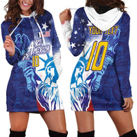 Custom France America Soccer Hoodie Dress Dual Heritage Liberty Rooster