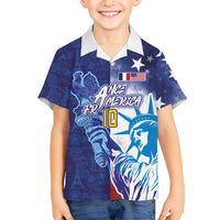 Custom France America Soccer Kid Hawaiian Shirt Dual Heritage Liberty Rooster