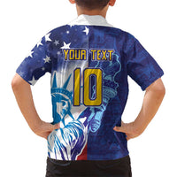 Custom France America Soccer Kid Hawaiian Shirt Dual Heritage Liberty Rooster