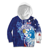 Custom France America Soccer Kid Hoodie Dual Heritage Liberty Rooster