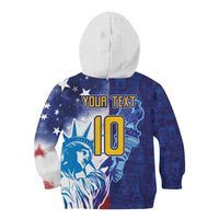 Custom France America Soccer Kid Hoodie Dual Heritage Liberty Rooster