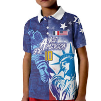 Custom France America Soccer Kid Polo Shirt Dual Heritage Liberty Rooster
