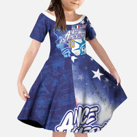 Custom France America Soccer Kid Short Sleeve Dress Dual Heritage Liberty Rooster