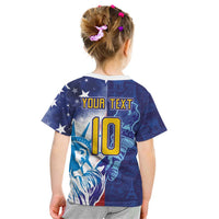 Custom France America Soccer Kid T Shirt Dual Heritage Liberty Rooster