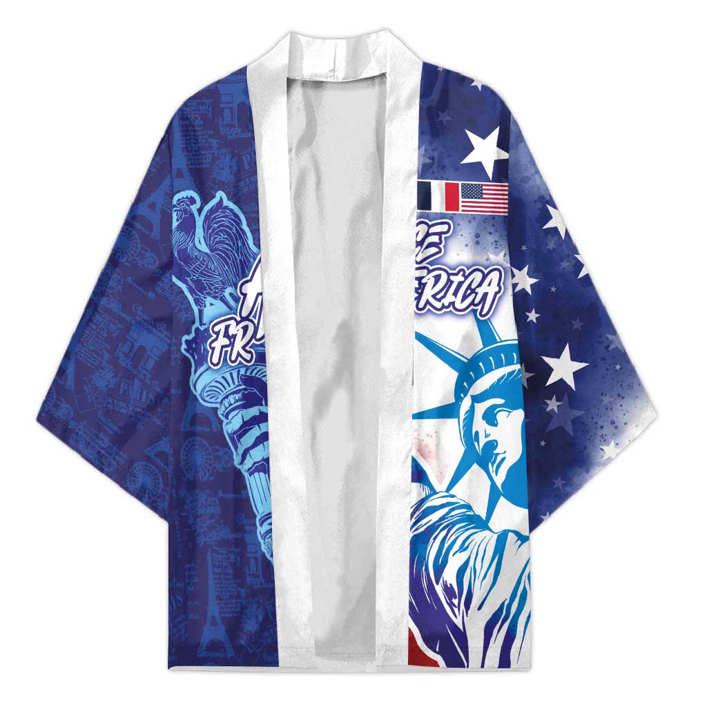 Custom France America Soccer Kimono Dual Heritage Liberty Rooster