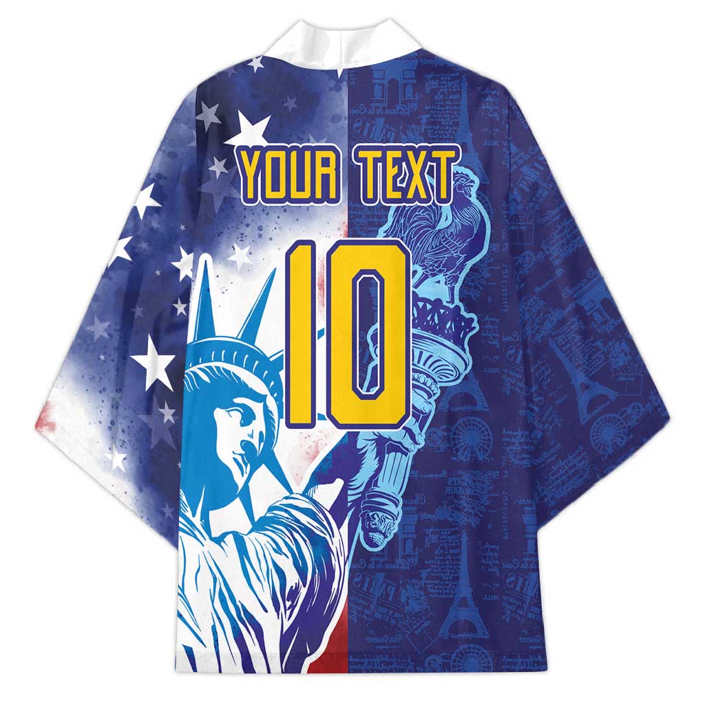 Custom France America Soccer Kimono Dual Heritage Liberty Rooster
