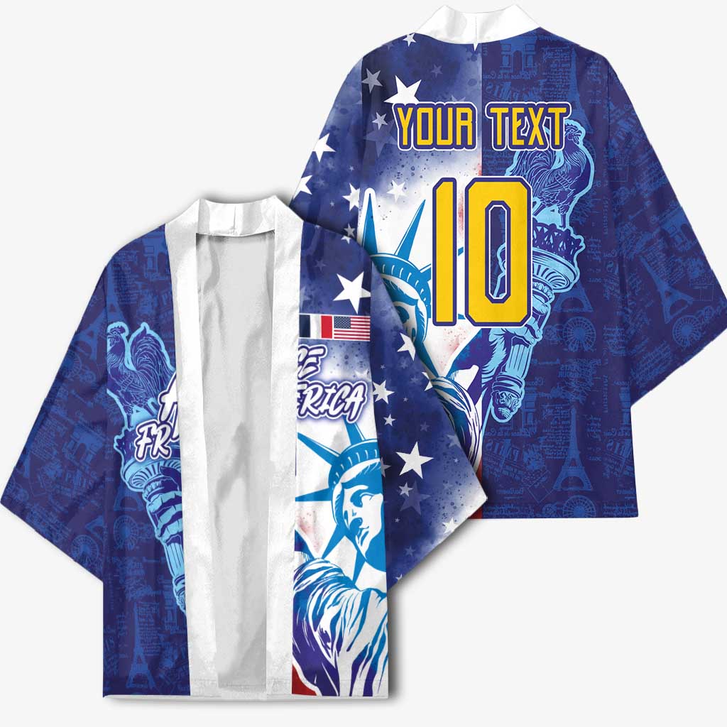 Custom France America Soccer Kimono Dual Heritage Liberty Rooster