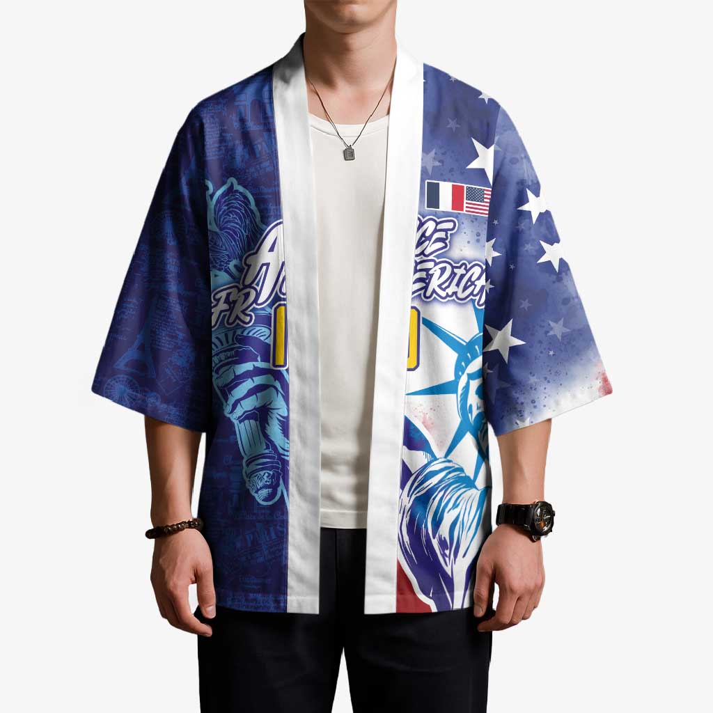 Custom France America Soccer Kimono Dual Heritage Liberty Rooster