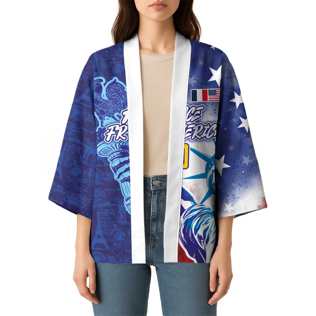 Custom France America Soccer Kimono Dual Heritage Liberty Rooster