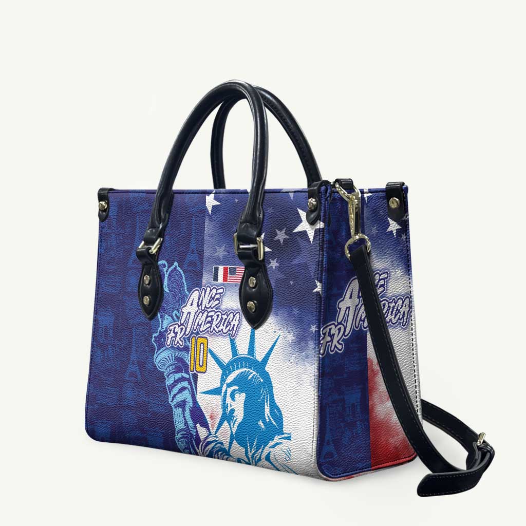 Custom France America Soccer Leather Bag Dual Heritage Liberty Rooster