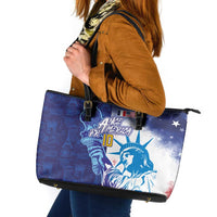 Custom France America Soccer Leather Tote Bag Dual Heritage Liberty Rooster