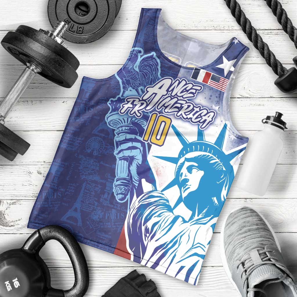 Custom France America Soccer Men Tank Top Dual Heritage Liberty Rooster