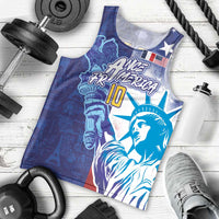 Custom France America Soccer Men Tank Top Dual Heritage Liberty Rooster