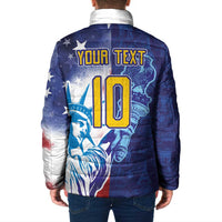 Custom France America Soccer Padded Jacket Dual Heritage Liberty Rooster