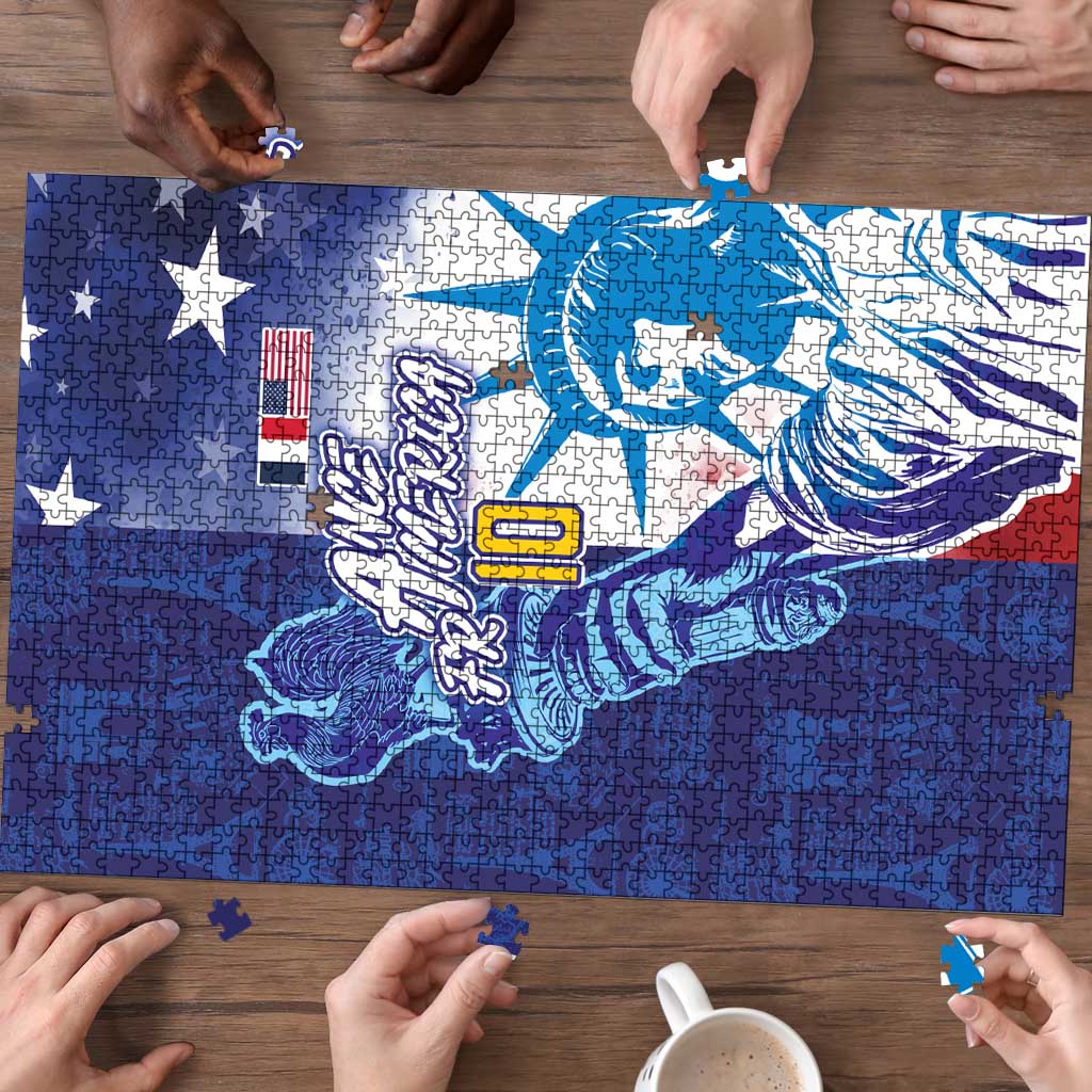 Custom France America Soccer Puzzle Dual Heritage Liberty Rooster