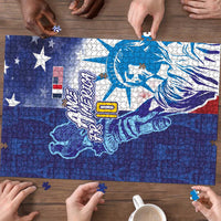 Custom France America Soccer Puzzle Dual Heritage Liberty Rooster