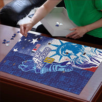 Custom France America Soccer Puzzle Dual Heritage Liberty Rooster