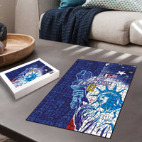 Custom France America Soccer Puzzle Dual Heritage Liberty Rooster