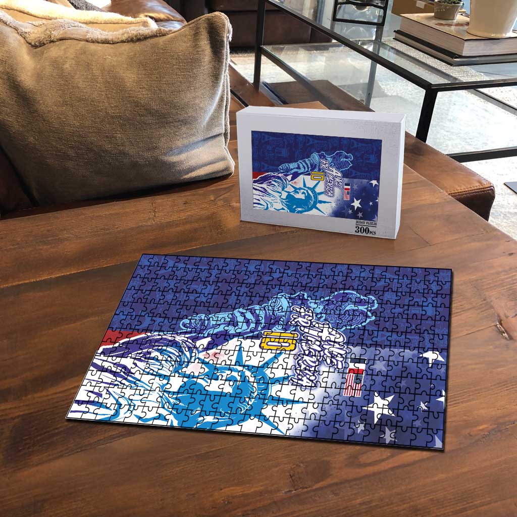 Custom France America Soccer Puzzle Dual Heritage Liberty Rooster