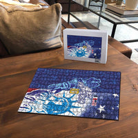 Custom France America Soccer Puzzle Dual Heritage Liberty Rooster