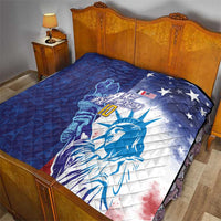 Custom France America Soccer Quilt Dual Heritage Liberty Rooster