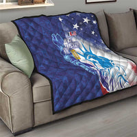Custom France America Soccer Quilt Dual Heritage Liberty Rooster