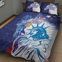 Custom France America Soccer Quilt Bed Set Dual Heritage Liberty Rooster