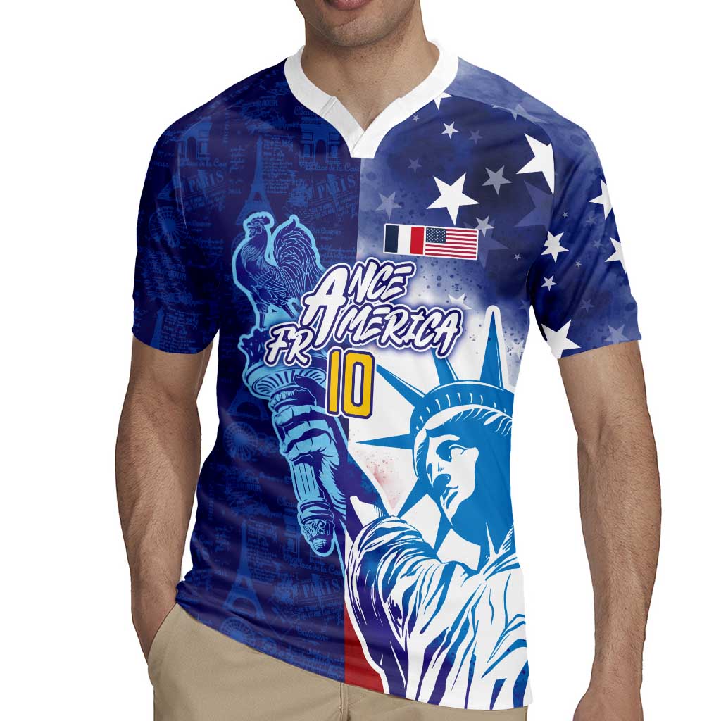 Custom France America Soccer Rugby Jersey Dual Heritage Liberty Rooster