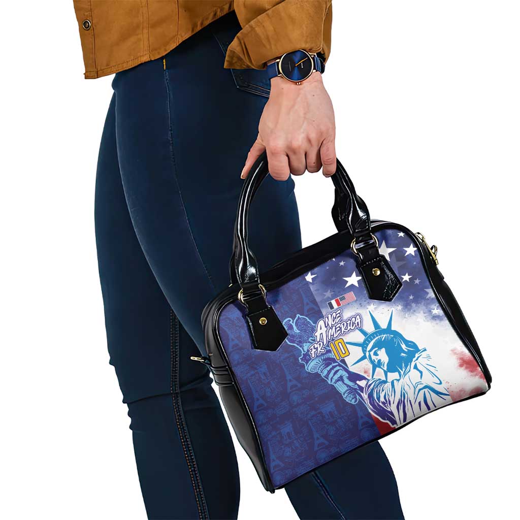 Custom France America Soccer Shoulder Handbag Dual Heritage Liberty Rooster