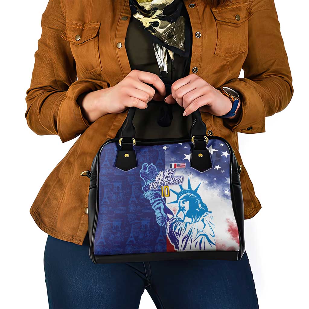 Custom France America Soccer Shoulder Handbag Dual Heritage Liberty Rooster